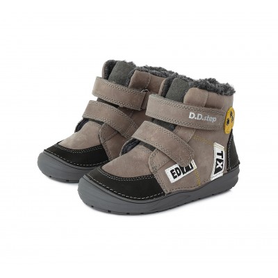 D.D. step chlapčenská detská celokožená zimná obuv W071-357A Grey